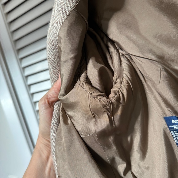 Vintage Burberrys Harris Tweed Jacket Beige Tan Small - Picture 15 of 16